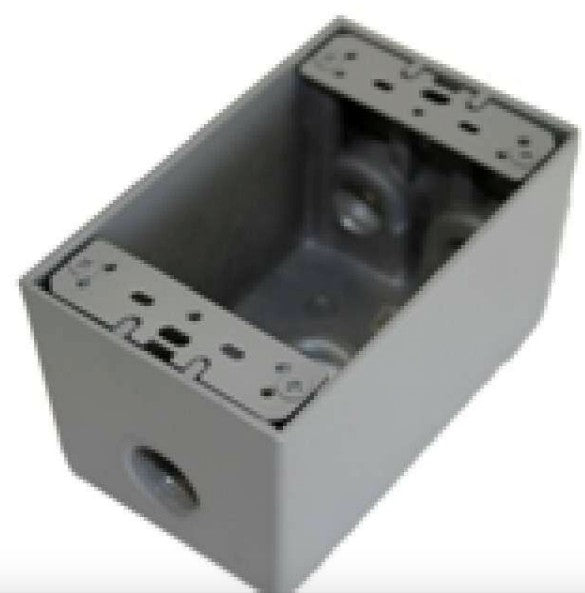 Westgate 1/2" 1-gang 4 outlet holes Gray Deep Weatherproof Electrical Box W1DB50-4