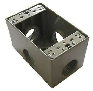 Westgate 3/4" 1-gang 5 outlet holes with side outlets Gray Deep Weatherproof Electrical Box W1DB75-5X