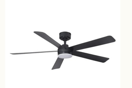 Westgate 52 in 120V 18W 109LM/W 3000K/3500K/4000K/5000K/6500K Black LED Ceiling Fan WFL-DC-121-RC-5B-52-MCT5-BK-BK