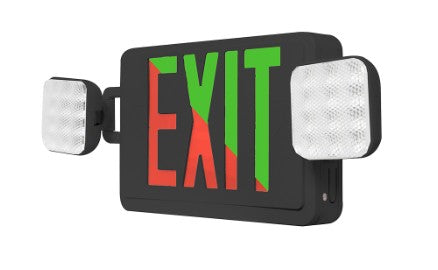 Westgate Black LED Exit Sign and Emergency Light XTU-CL-RG-EM-BK